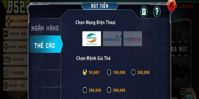Rút tiền B52CLUB